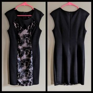 Black and Purple/Grey Sheer Detail Layer Dress EUC